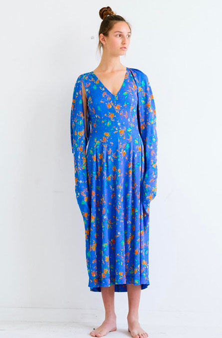 Maria Piankov blue floral midi dress