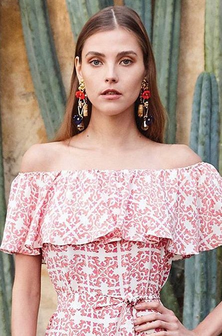 Beulah Iris off the shoulder dress